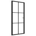 Porte intérieure Verre ESG et aluminium 93x201,5 cm Noir