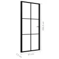 Porte intérieure Verre ESG et aluminium 93x201,5 cm Noir