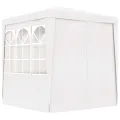 Tente de réception avec parois latérales 2x2 m Blanc 90 g/m²