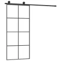 Porte coulissante avec kit de quincaillerie 90x205 cm Verre ESG