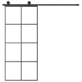 Porte coulissante avec kit de quincaillerie 90x205 cm Verre ESG