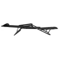Chaises longues pliables 2 pcs avec repose-pied Acier Noir