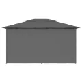 Tonnelle de jardin avec rideaux 4 x 3 m Anthracite