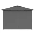 Tonnelle de jardin avec rideaux 4 x 3 m Anthracite