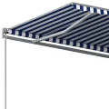 Auvent automatique sur pied 500x350 cm Bleu/Blanc