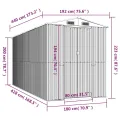 Abri de jardin Anthracite 192x440x223 cm Acier galvanisé