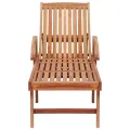 Chaises longues lot de 2 avec coussin beige Bois de teck solide