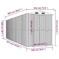 Abri de jardin Gris clair 192x689x223 cm Acier galvanisé