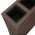 Lits surélevés de jardin et 4 pots 2 pcs Résine tressée Marron