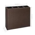 Lits surélevés de jardin et 4 pots 2 pcs Résine tressée Marron
