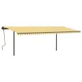 Auvent automatique capteur de vent et LED 6x3,5m Jaune et blanc
