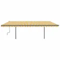 Auvent automatique capteur de vent et LED 6x3,5m Jaune et blanc