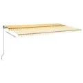 Auvent automatique capteur de vent LED 600x350cm Jaune et blanc