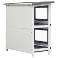 Clapier d'extérieur 4 portes Gris Bois