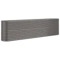 Lit surélevé de jardin Acier enduit de poudre 260x40x68 cm gris