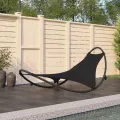 Chaise longue à bascule avec roues Acier et textilène Noir