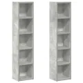 Armoires à CD 2 pcs Gris béton 21x16x93,5 cm Aggloméré