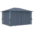 Tonnelle avec rideau 400x300 cm Anthracite Aluminium