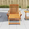 Chaise de terrasse avec repose-pied Bois d'acacia solide
