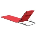 Tapis de plage pliables 2 pcs Acier et tissu Rouge