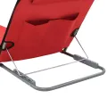 Tapis de plage pliables 2 pcs Acier et tissu Rouge