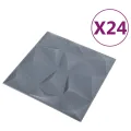Panneaux muraux 3D 24 pcs 50x50 cm gris diamant 6 m²