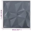 Panneaux muraux 3D 24 pcs 50x50 cm gris diamant 6 m²