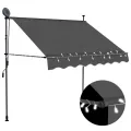 Auvent manuel rétractable avec LED 150 cm Anthracite