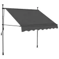 Auvent manuel rétractable avec LED 150 cm Anthracite