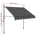 Auvent manuel rétractable avec LED 150 cm Anthracite