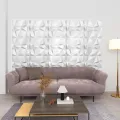 Panneaux muraux 3D 48 pcs 50x50 cm blanc diamant 12 m²