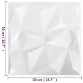 Panneaux muraux 3D 48 pcs 50x50 cm blanc diamant 12 m²