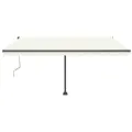 Auvent automatique avec capteur de vent et LED 400x350 cm Crème
