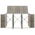 Abri pour poubelle triple Gris 207x80x117 cm Résine tressée