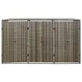 Abri pour poubelle triple Gris 207x80x117 cm Résine tressée
