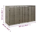 Abri pour poubelle triple Gris 207x80x117 cm Résine tressée