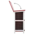 Clapier d'extérieur 4 portes Rouge Bois