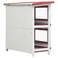Clapier d'extérieur 4 portes Rouge Bois