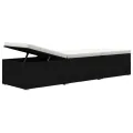 Chaises longues de jardin table à thé 3 pcs Résine tressée Noir