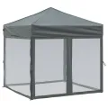 Tente de réception pliable avec parois Anthracite 2x2 m