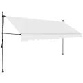 Auvent manuel rétractable avec LED 400 cm Crème