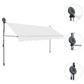 Auvent manuel rétractable avec LED 400 cm Crème