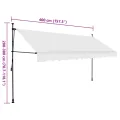 Auvent manuel rétractable avec LED 400 cm Crème