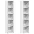 Armoires à CD 2 pcs Blanc brillant 21x16x93,5 cm