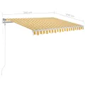 Auvent manuel rétractable avec poteaux 3x2,5 m Jaune et blanc