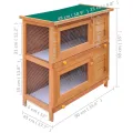 Clapier d'extérieur Enclos pour petits animaux 4 portes Bois