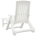 Chaise longue pliable avec roues blanc PP