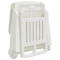 Chaise longue pliable avec roues blanc PP