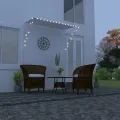 Auvent rétractable avec LED 250x150 cm Crème