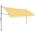 Auvent manuel rétractable avec LED 400 cm Blanc et orange